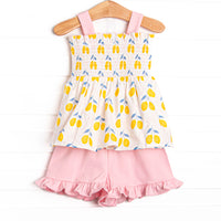 Lauren Lemonade Ruffle Short Set, Yellow