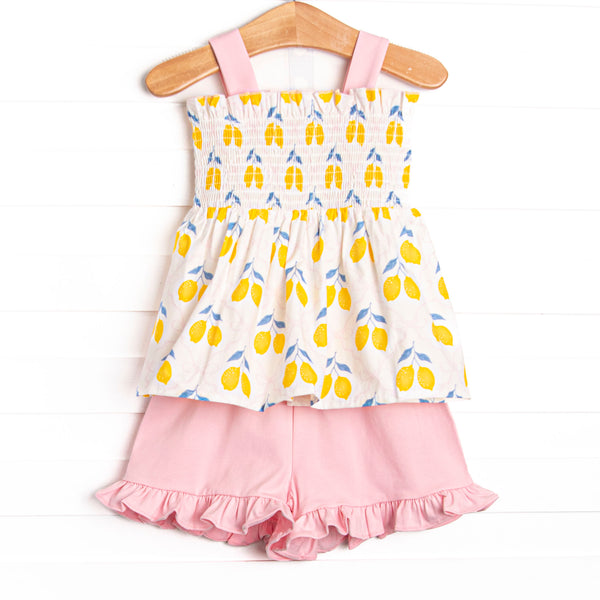 Lauren Lemonade Ruffle Short Set, Yellow