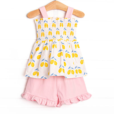 Lauren Lemonade Ruffle Short Set, Yellow