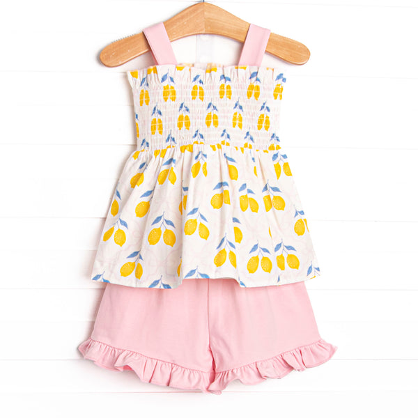 Lauren Lemonade Ruffle Short Set, Yellow