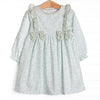 Garden Gate Gingham Side Tie Dress, Green