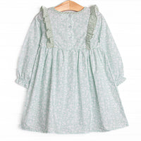 Garden Gate Gingham Side Tie Dress, Green