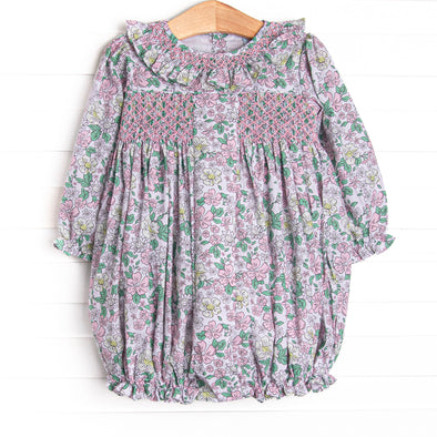 Secret Garden Smocked Bubble, Pink