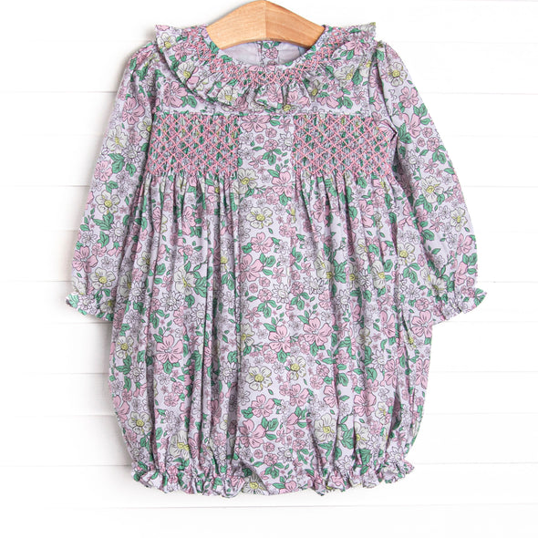 Secret Garden Smocked Bubble, Pink