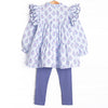 Blue Bud Bouquet Legging Set, Blue