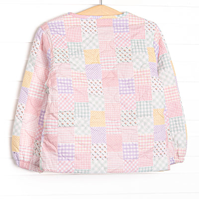 Coat of Quilted Colors Pocket Jacket, Pink