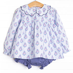 Blue Bud Bouquet Diaper Set, Blue