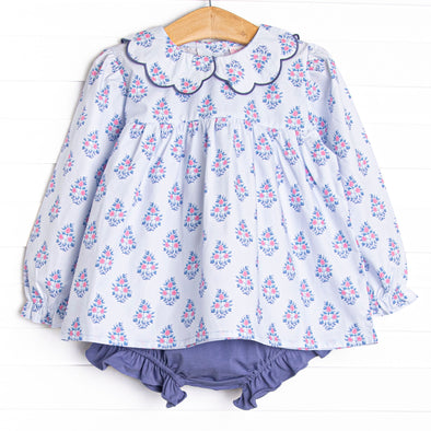 Blue Bud Bouquet Diaper Set, Blue