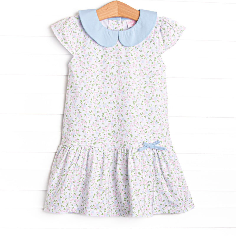Buttercup Blooms Dress, Blue Stitchy Fish Buttercup Blooms Dress, Blue Stitchy Fish