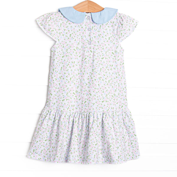 Buttercup Blooms Dress, Blue