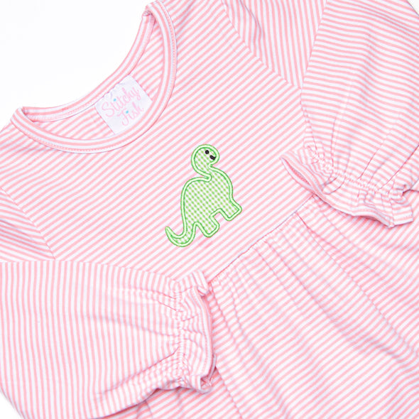 Dino-roar Applique Legging Set, Pink
