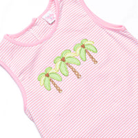 Pacific Palms Applique Short Set, Pink