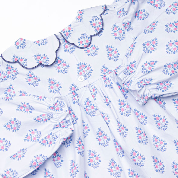 Blue Bud Bouquet Diaper Set, Blue