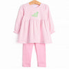 Dino-roar Applique Legging Set, Pink