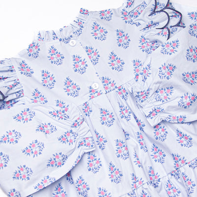Blue Bud Bouquet Legging Set, Blue