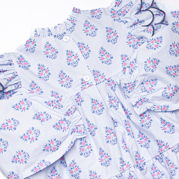 Blue Bud Bouquet Legging Set, Blue