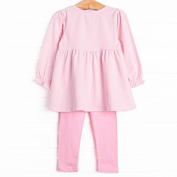 Dino-roar Applique Legging Set, Pink