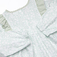 Garden Gate Gingham Side Tie Dress, Green