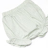 Garden Gate Gingham Side Tie Diaper Set, Green