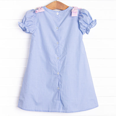 Blooming Love Applique Dress, Blue