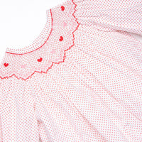 Galentine's Day Smocked Romper, Red