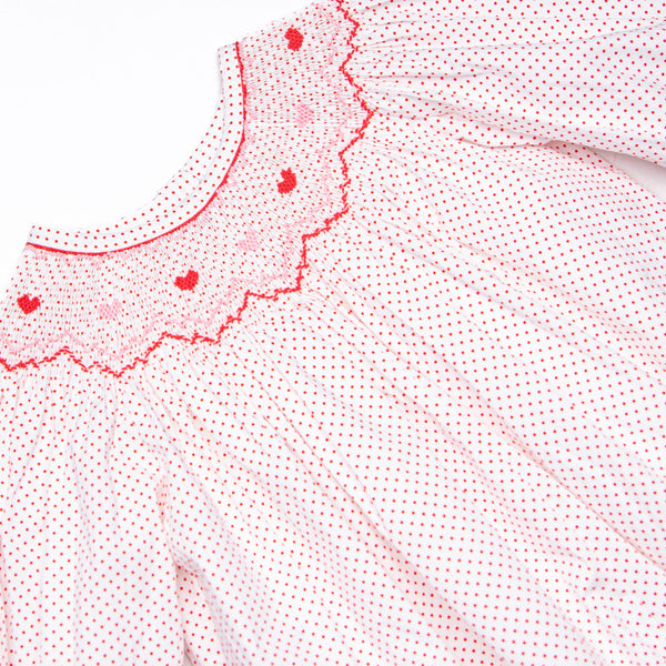 Galentine's Day Smocked Romper, Red