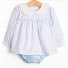 Powder Blue Pinstripe Diaper Set, Blue