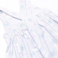 Blue Crab Bows Dress, Pink