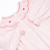 Galentine's Day Smocked Romper, Red