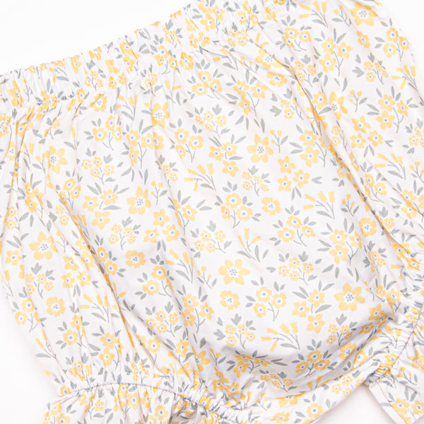 Portofino Petals Diaper Set, Yellow