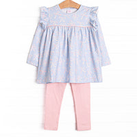 Wrapped in Ribbons Legging Set, Blue