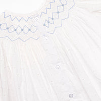 Sweet Spring Smocked Dress, White