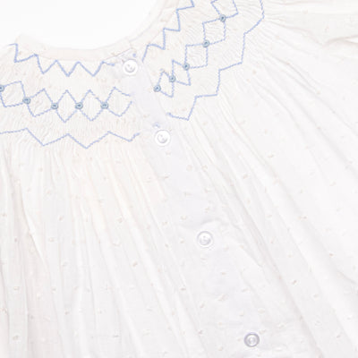Sweet Spring Smocked Dress, White