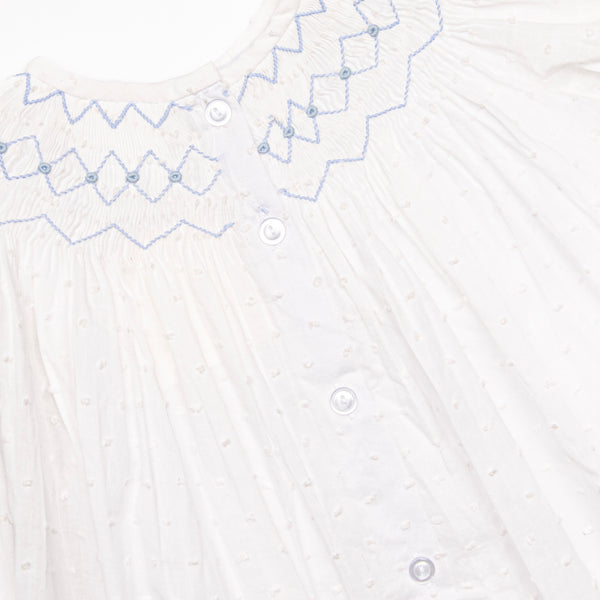 Sweet Spring Smocked Dress, White