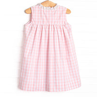 Bleu: Louise Applique Dress, Pink Check