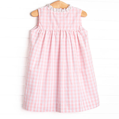 Bleu: Louise Applique Dress, Pink Check