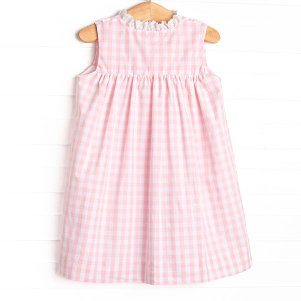 Bleu: Louise Applique Dress, Pink Check