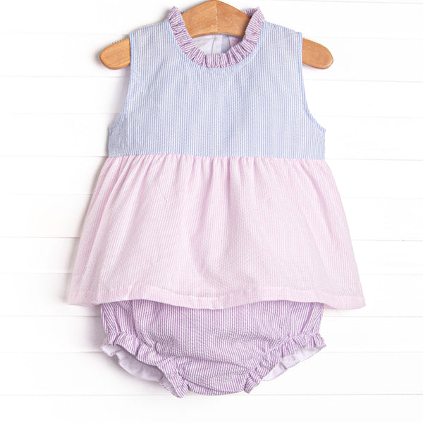 Cotton Candy Color Block Diaper Set, Blue