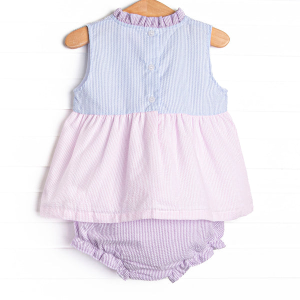 Cotton Candy Color Block Diaper Set, Blue