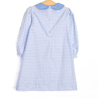 Powder Blue Plaid Pocket Dress, Light Blue