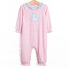 Prancin' Pony Applique Romper, Pink Stripe