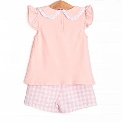 Everyday Eyelet Embroidered Short Set, Pink
