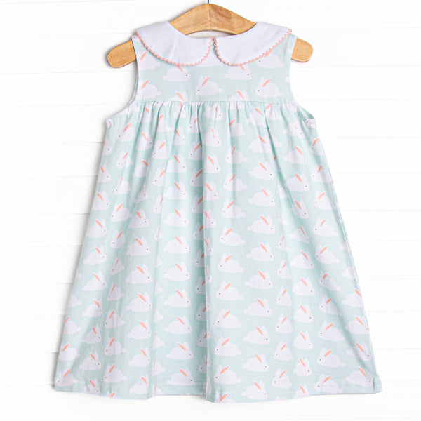 Bunny Hop Button Dress, Mint