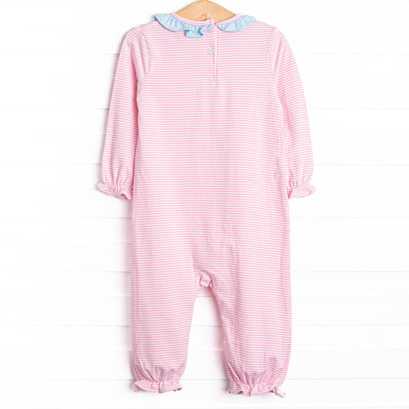Prancin' Pony Applique Romper, Pink Stripe