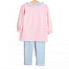 Prancin' Pony Applique Legging Set, Pink Stripe