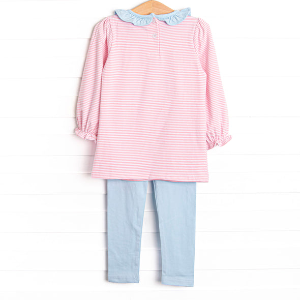 Prancin' Pony Applique Legging Set, Pink Stripe