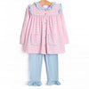 Everyday Play Ruffle Legging Set, Blue and Pink Stripe