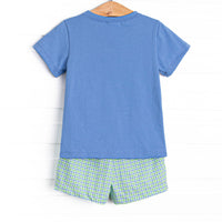 Perfectly Plaid Pocket Short Set, Green