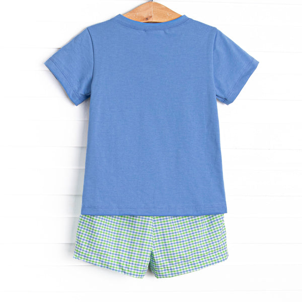 Perfectly Plaid Pocket Short Set, Green