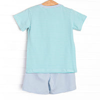 Whirlybird Winds Smocked Short Set, Mint